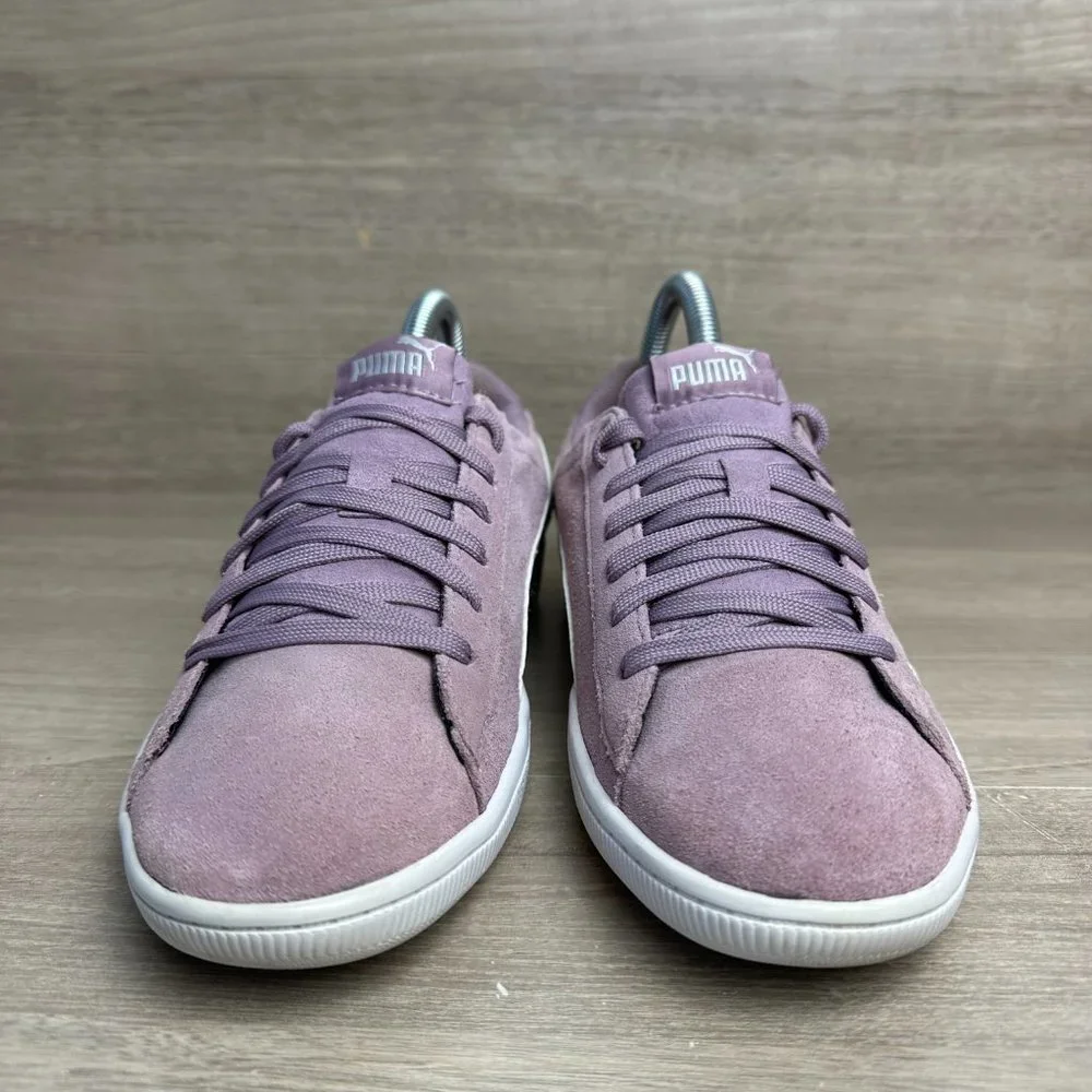 Puma Suede Sneakers Women's Size 8 Light Purple White Shoes - Picture 2 of 7